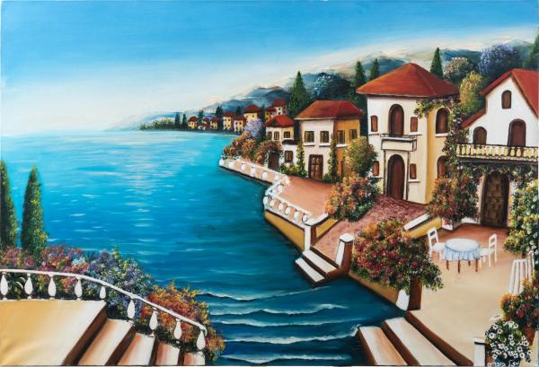 לגור על המים – מזל בוכריס | תמונה לסלון בסגנון מודרני