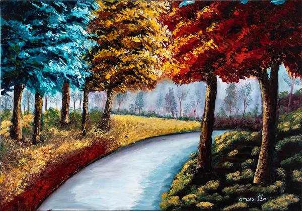 היער הקסום – מזל בוכריס | תמונה לסלון בסגנון כפרי