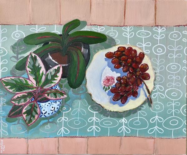 Mint &amp; pink  – MMB Art Studio | תמונה לסלון בסגנון מודרני