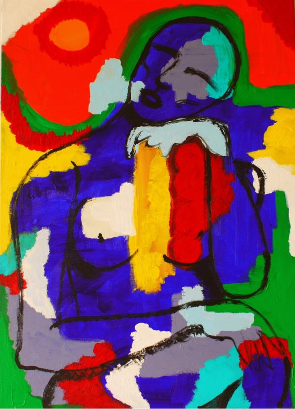 אשה מהרהרת – MMB Art Studio | תמונה לסלון בסגנון מופשט