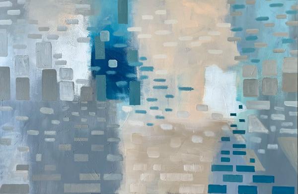 Pixelated skyline  – MMB Art Studio | תמונה לסלון בסגנון מודרני