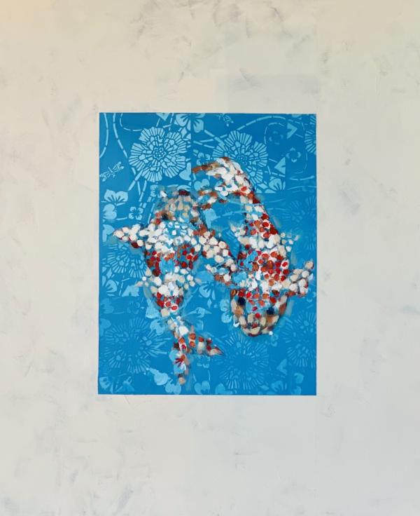 Bubble koi fish   – MMB Art Studio | תמונה לסלון בסגנון מודרני