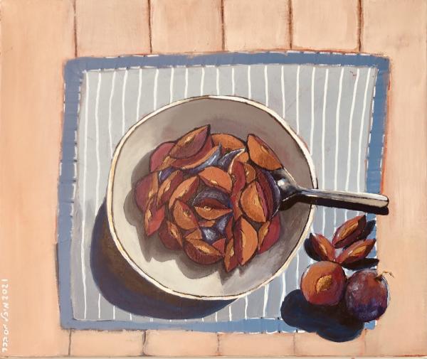 Still life with plums – MMB Art Studio | תמונה לסלון בסגנון מודרני