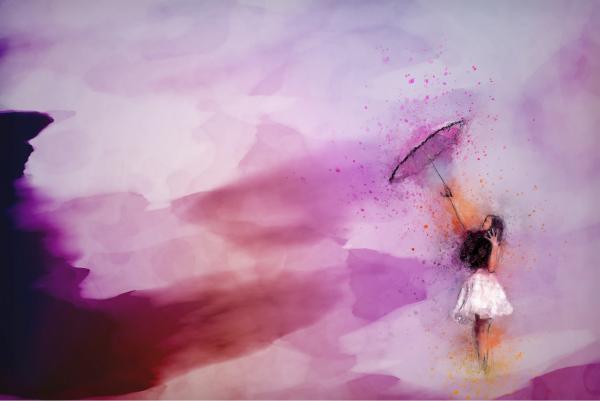 גשם סגול – Artpicked | תמונה לסלון בסגנון מודרני