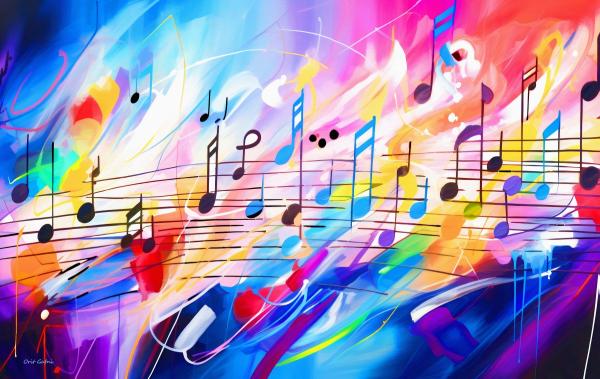 רוק פסיכדלי – אורית גפני | תמונה לסלון בסגנון מופשט