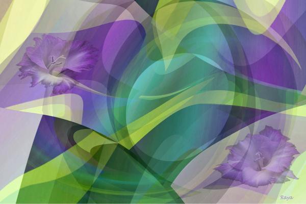 ירוק סגול – רעיה גרינברג | תמונה לסלון בסגנון מודרני