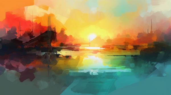 סירה בשקיעה – יניב גרינברג | תמונה לסלון בסגנון מודרני