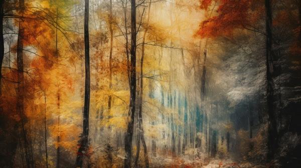 יער בשלכת – יניב גרינברג | תמונה לסלון בסגנון כפרי