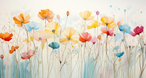 פרחים בטבע – יניב גרינברג | תמונה לסלון בסגנון מודרני