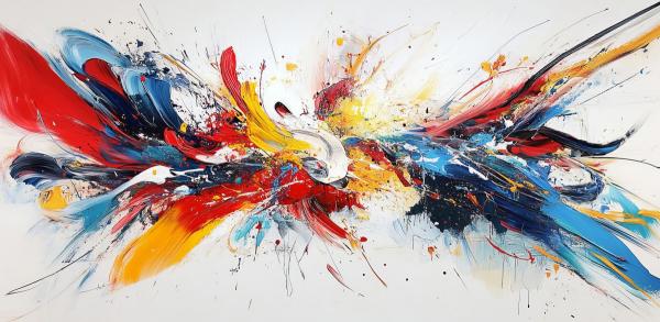 שירת צבעים – יניב גרינברג | תמונה לסלון בסגנון מופשט