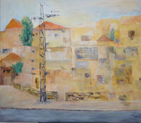 אחד העם פינת סירקין – רינה יניב | תמונה לסלון בסגנון כפרי