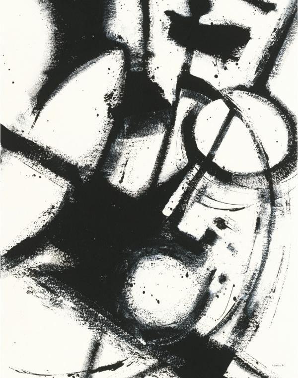 ביטוי מופשט II לבן – Shirley Novak | תמונה לסלון בסגנון מודרני