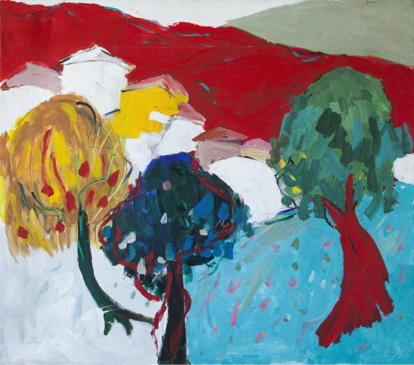 גבעה אדומה – ברטה מנחם | תמונה לסלון בסגנון מופשט