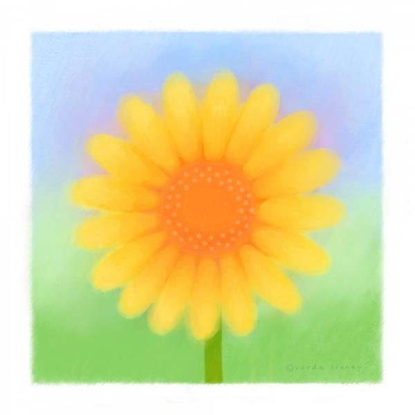  חיננית Yellow Daisy – ורדה ליבני | תמונה לסלון בסגנון מודרני