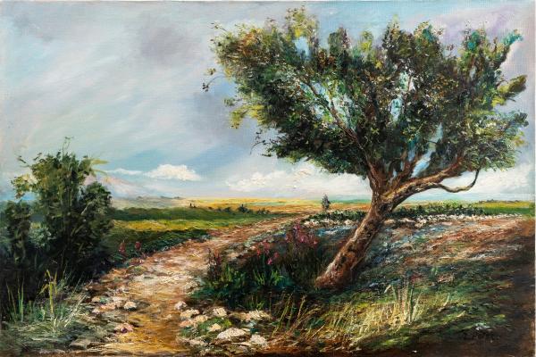 עץ הזית – פיטר | תמונה לסלון בסגנון כפרי