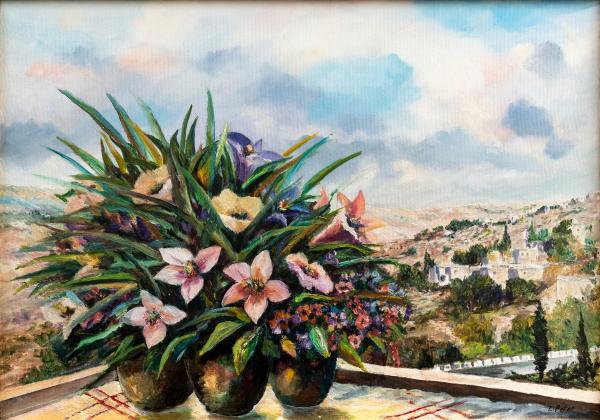פרחים על הגג – פיטר | תמונה לסלון בסגנון כפרי