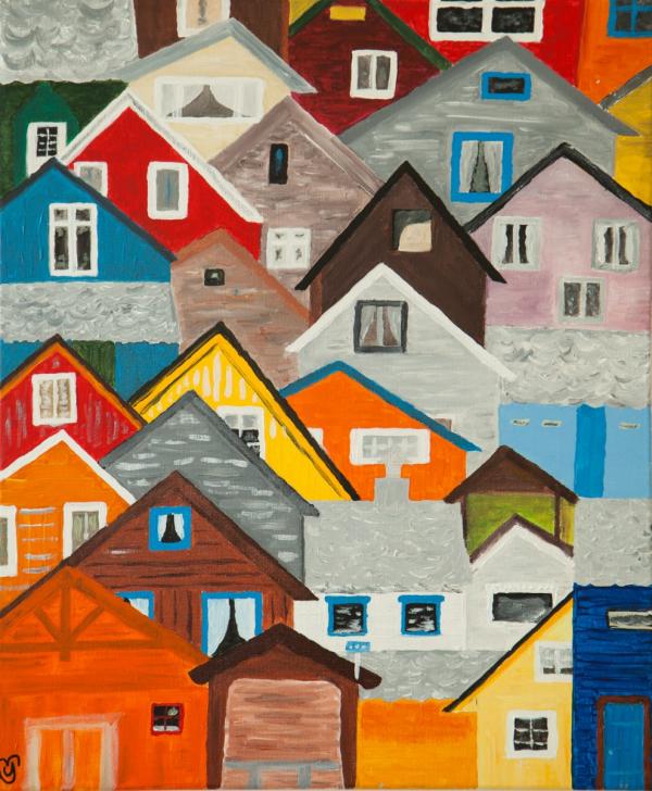 בתים – יואל מרק | תמונה לסלון בסגנון מודרני