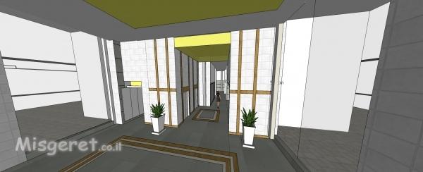 עיצוב לובי חדש - הדמיה