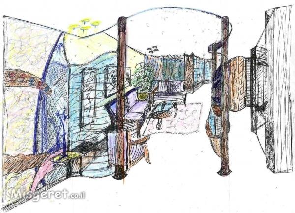 כניסה וסלון (בדירה קטנה