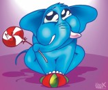 תמונה של פיל כחול על כדור | תמונות