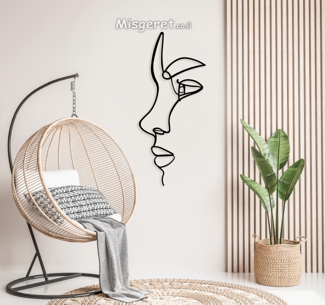 תמונת מתכת -  Woman Face Contour