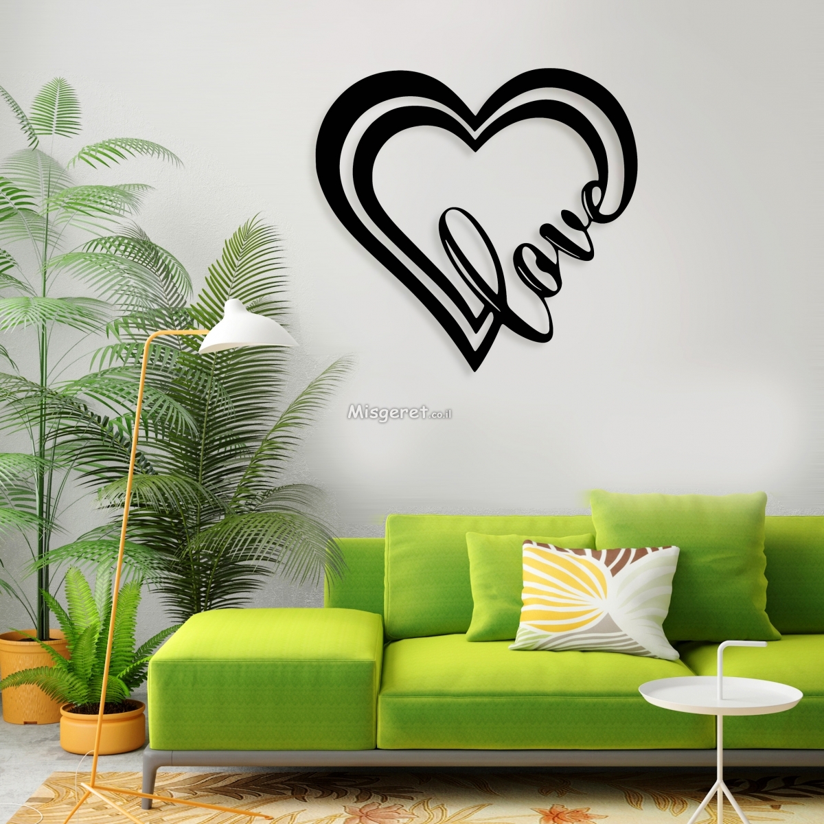 תמונת מתכת אהבה - Love Heart בגודל 40x43 ס''מ במבצע עד 30% הנחה! מק''ט ...