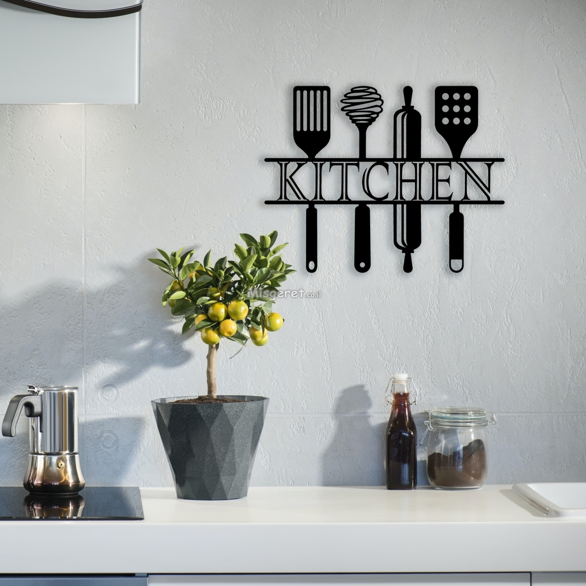 תמונת מתכת למטבח - Kitchen Utensils Design
