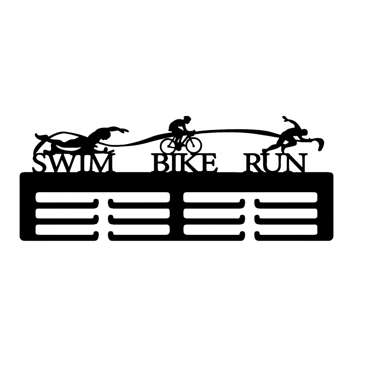 מתקן לתליית מדליות - Swim Bike Run