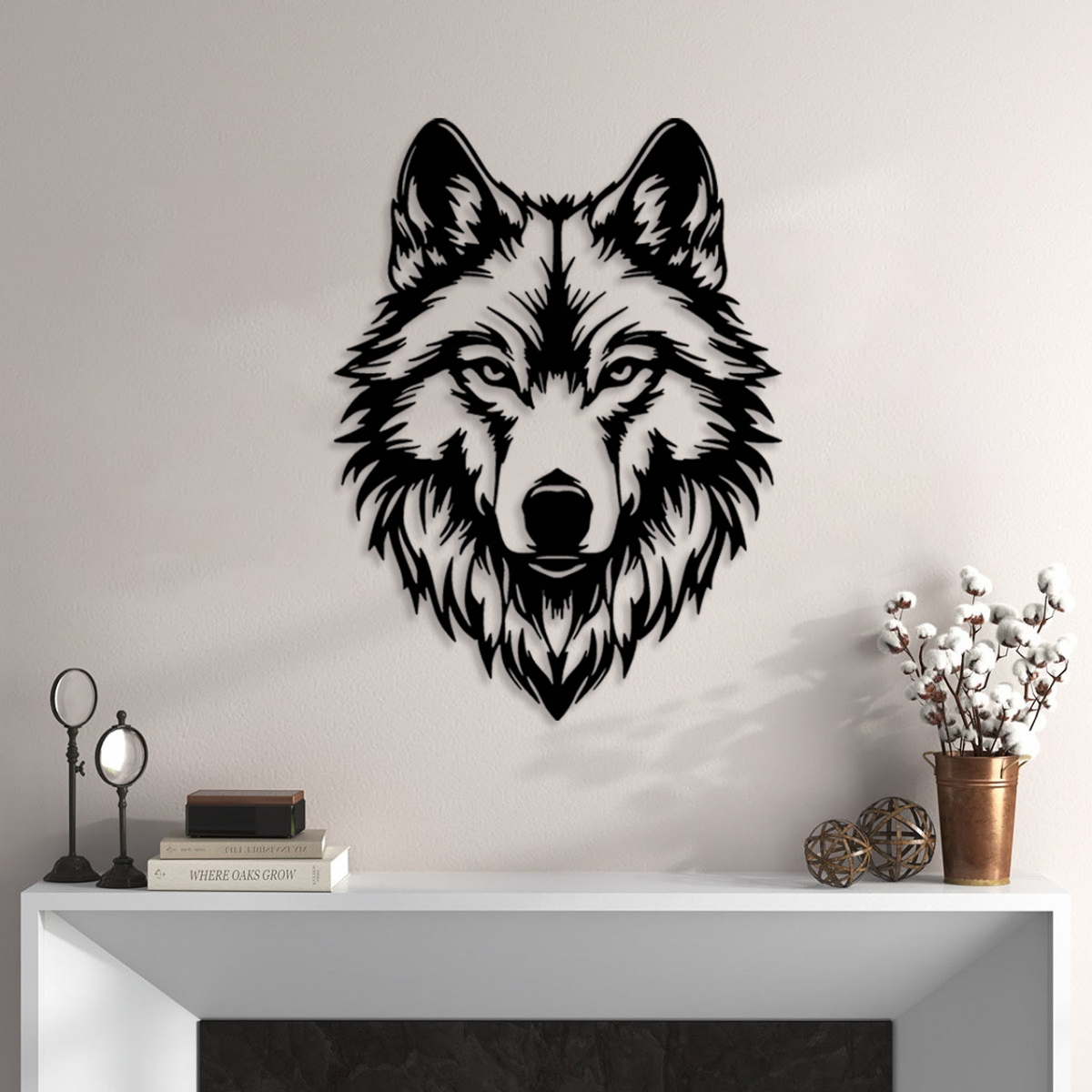 תמונת מתכת זאב מסתורי