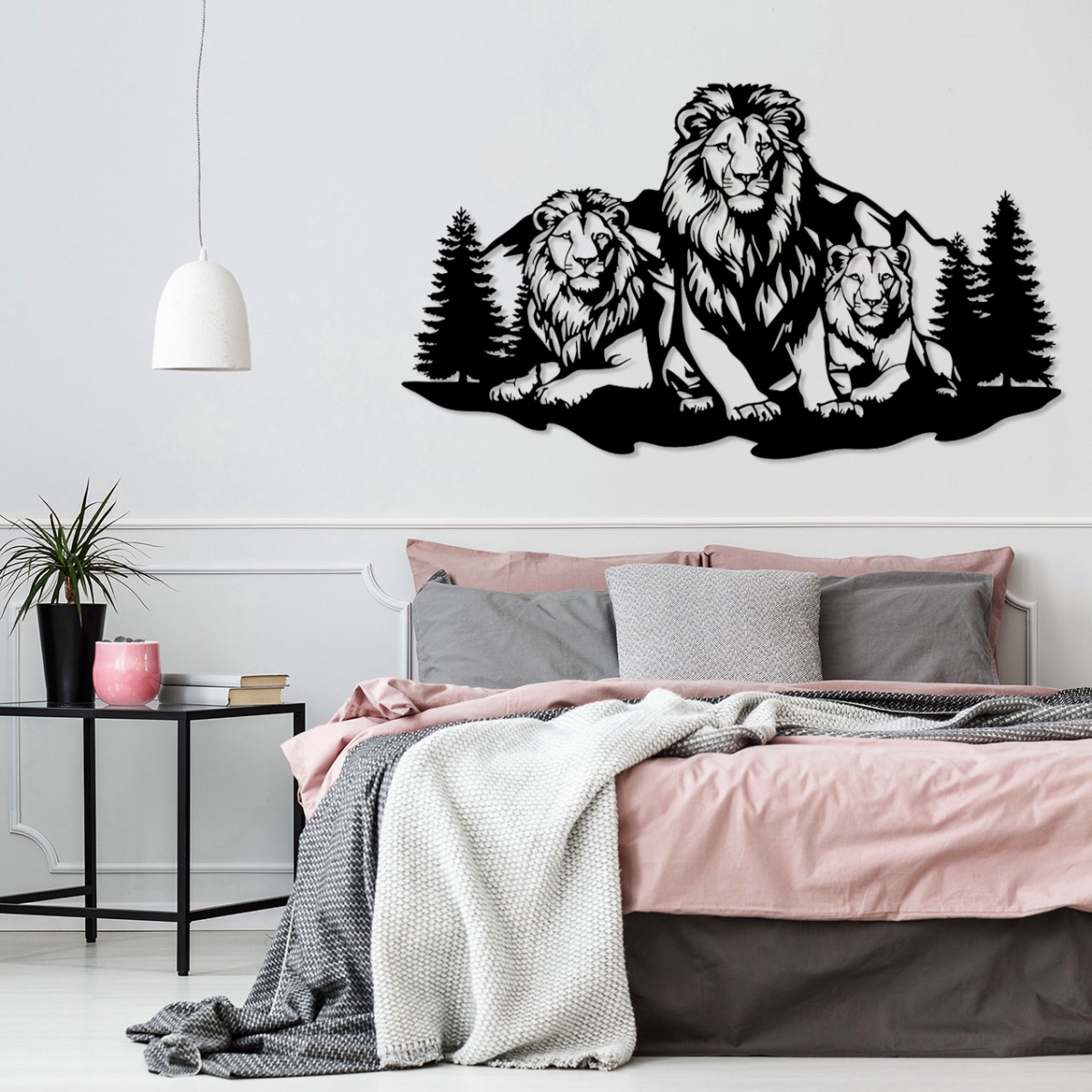 תמונת מתכת שלושת האריות