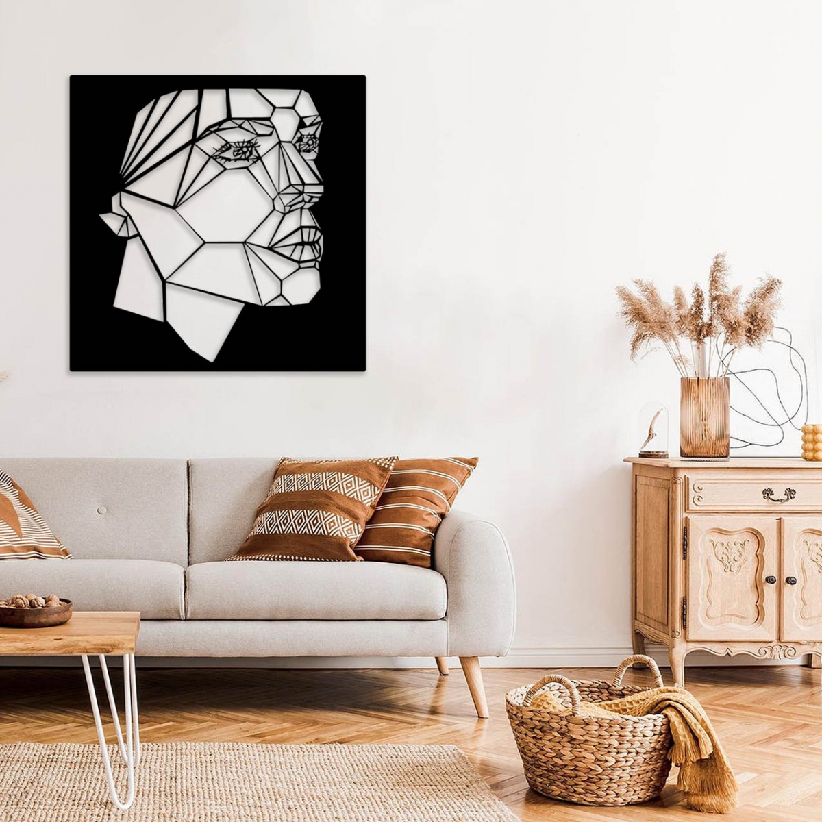 תמונת מתכת מבט פנים גאומטריות