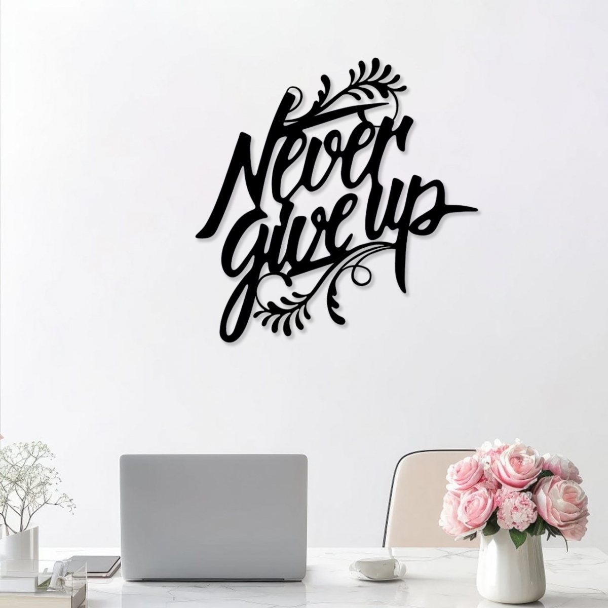 תמונת מתכת Never Give Up