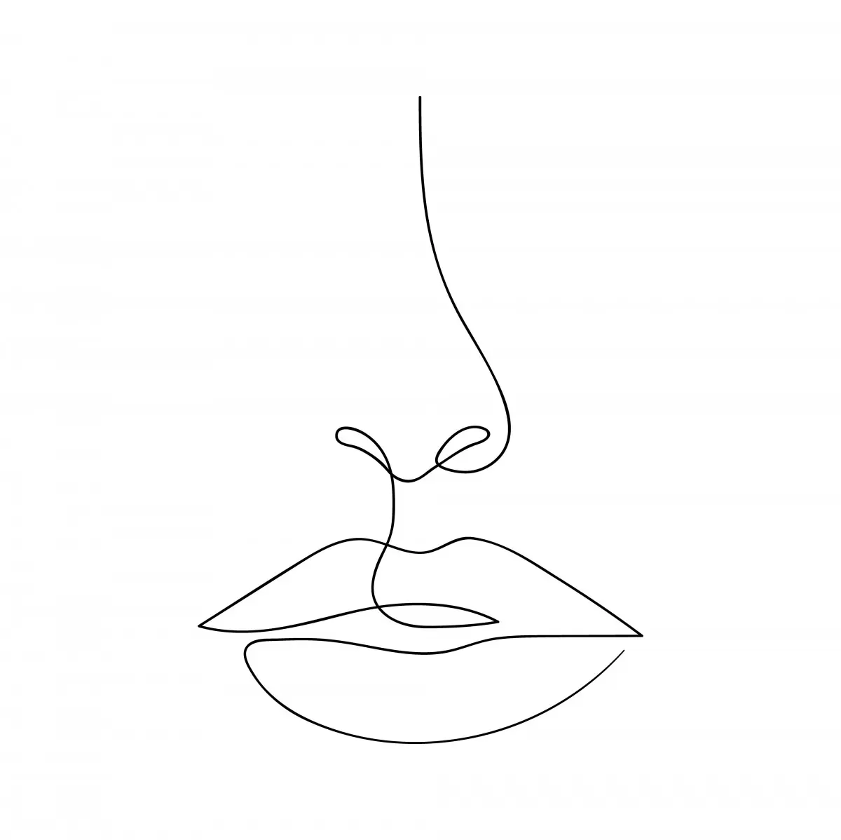 בשפתיים חתומות - Artpicked Modern - תמונות לחדר רחצה מינימליסטי ציור בקו אחד  - מק''ט: 376382