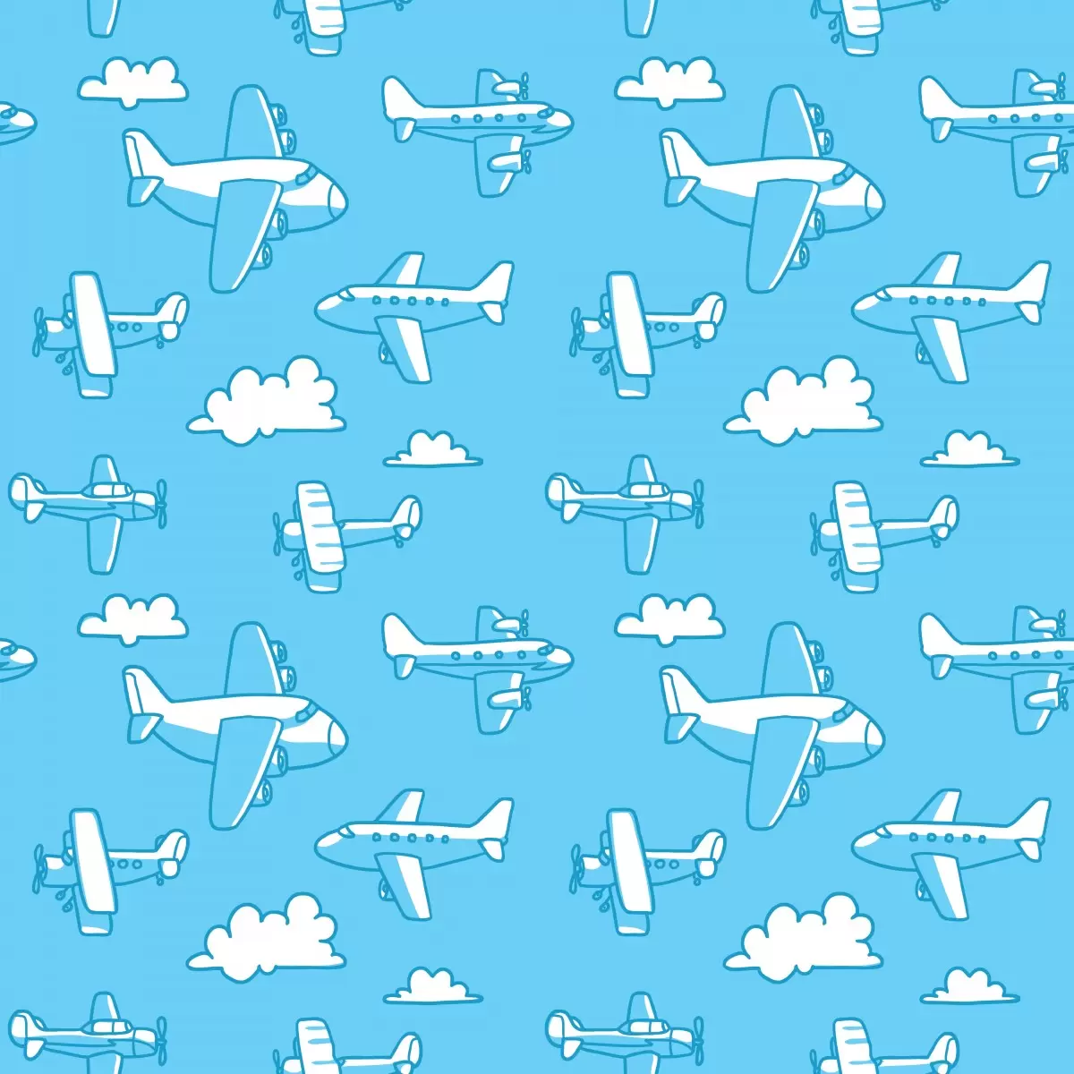טיסה לעננים בכחול לבן - Artpicked Modern - תמונות לחדרי ילדים חדרי ילדים  - מק''ט: 376429