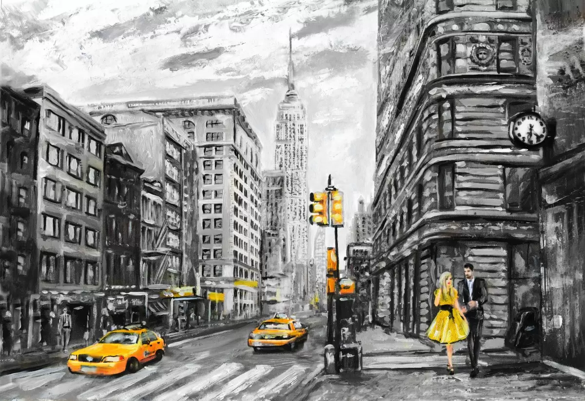 לתפוס מונית בניו יורק - Artpicked Modern - תמונות אורבניות לסלון  - מק''ט: 376468