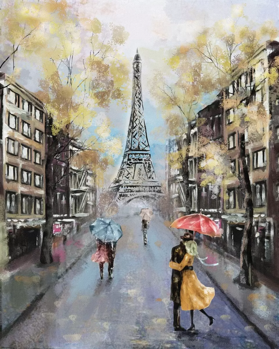 אל תשכחי את פריז - Artpicked Modern - תמונות אורבניות לסלון מטריות  - מק''ט: 376485