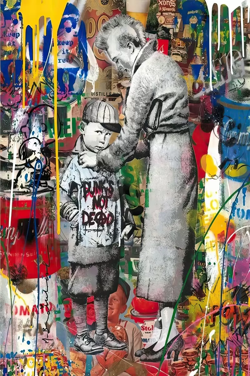 Punks not Dead Pop Art - Artpicked Modern - תמונות אורבניות לסלון פופ ארט פופ ארט גרפיטי  - מק''ט: 439018
