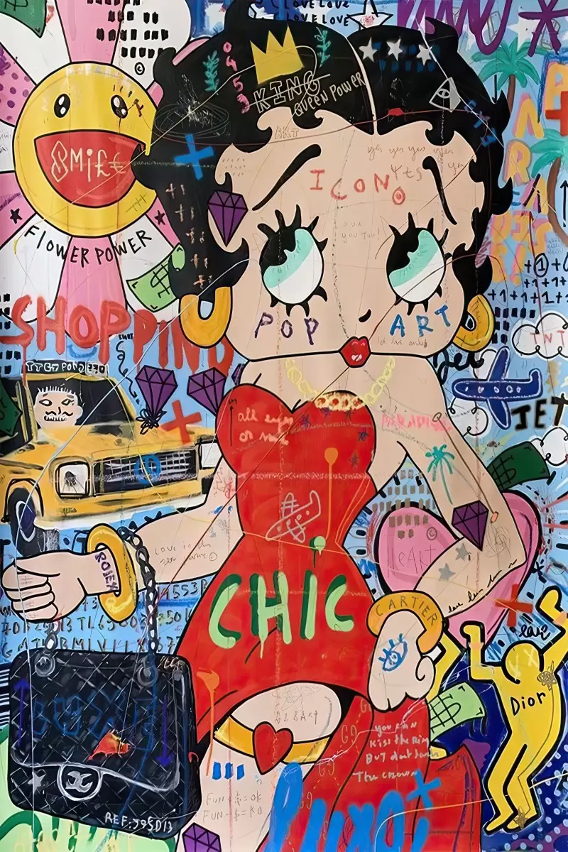 Chic Pop art - Artpicked Modern - תמונות לחדרי ילדים חדרי ילדים פופ ארט גרפיטי  - מק''ט: 439074
