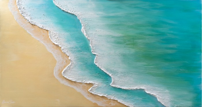 נוף ים גלי במרקם בולט