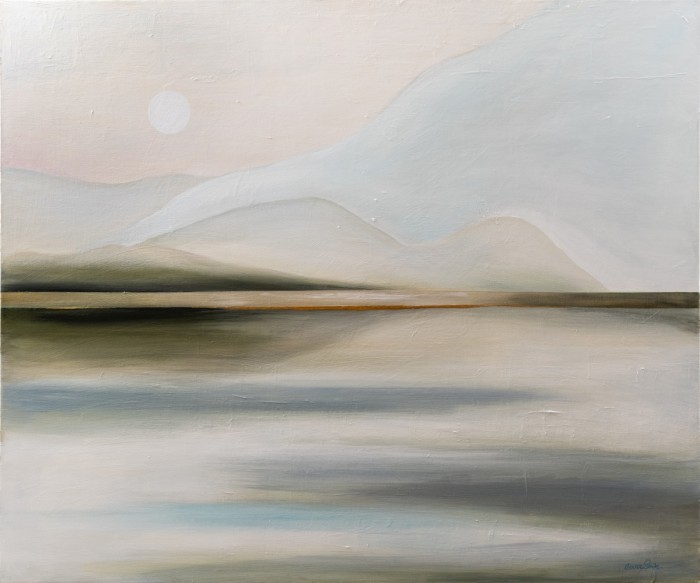 נוף הרים עם שקיעה