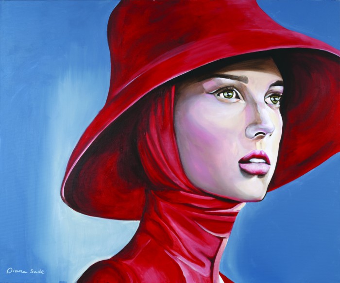 אישה עם כובע אדום