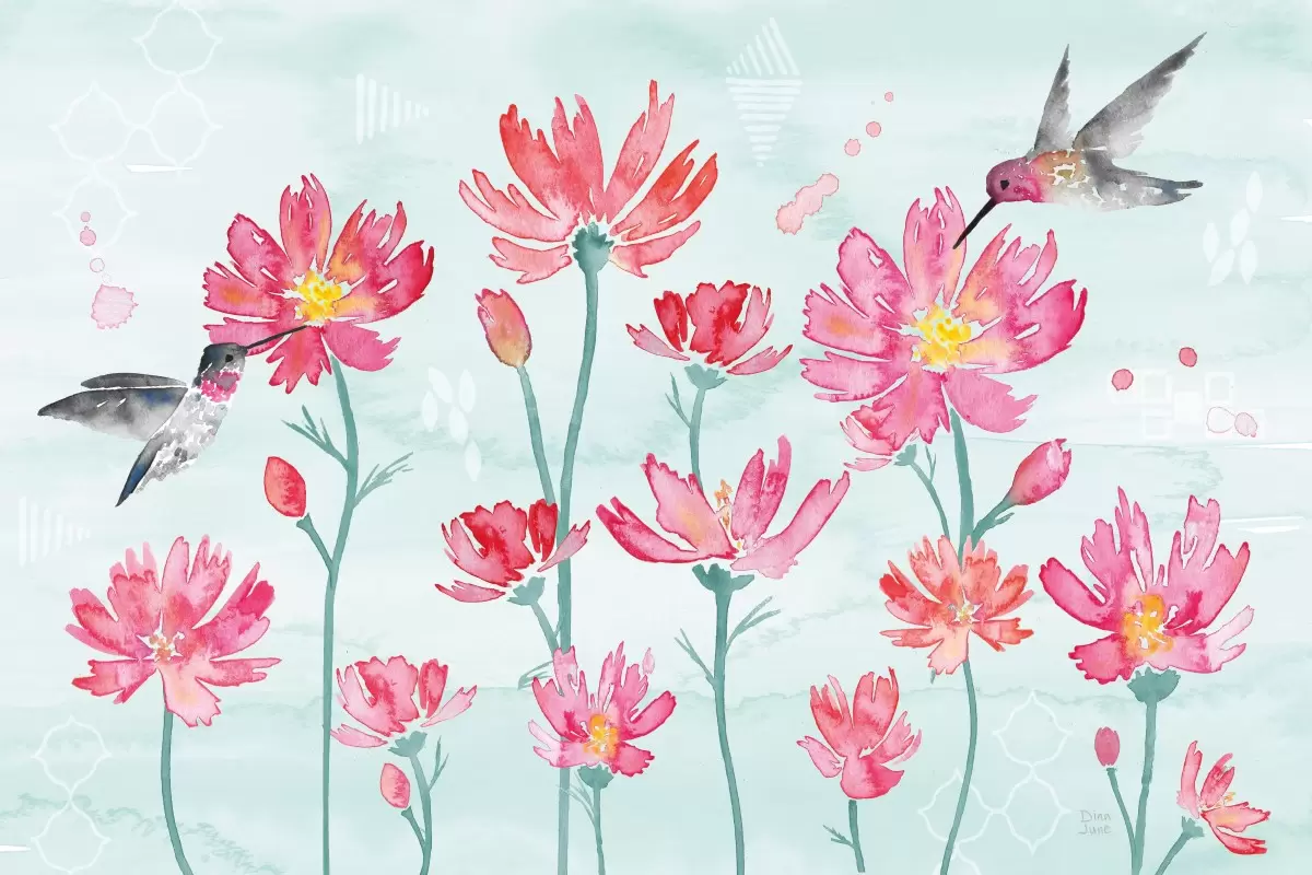 i_Flowers and Feathers I_tn - Dina June - תמונות לסלון רגוע ונעים  - מק''ט: 387113