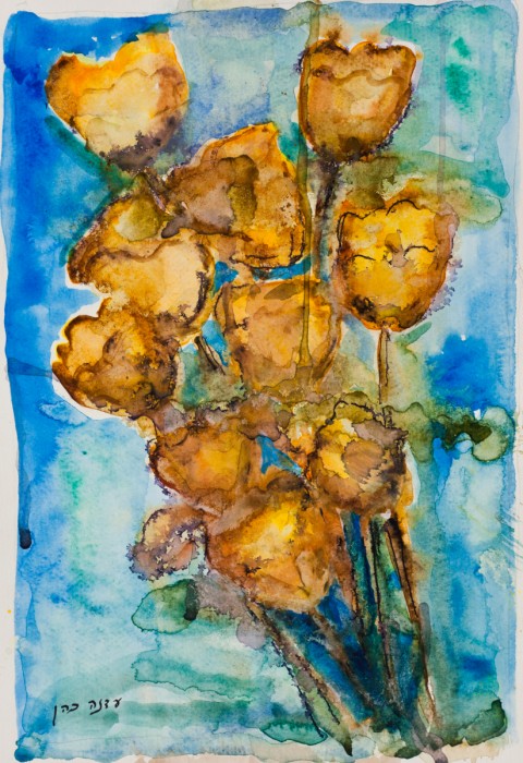 פקעות על רקע כחול