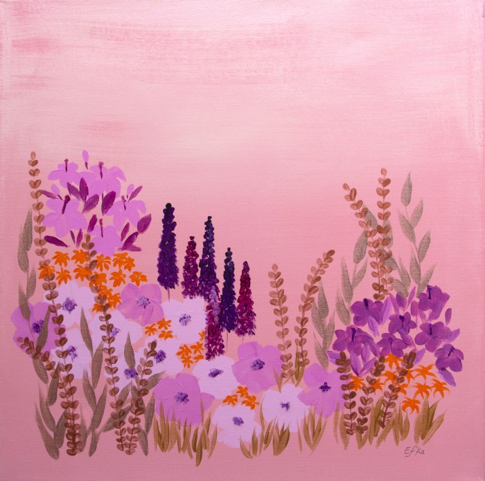 פרחים בורוד עדין