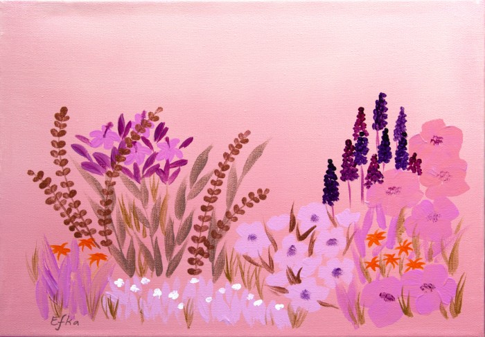 פרחים בורוד עדין 2