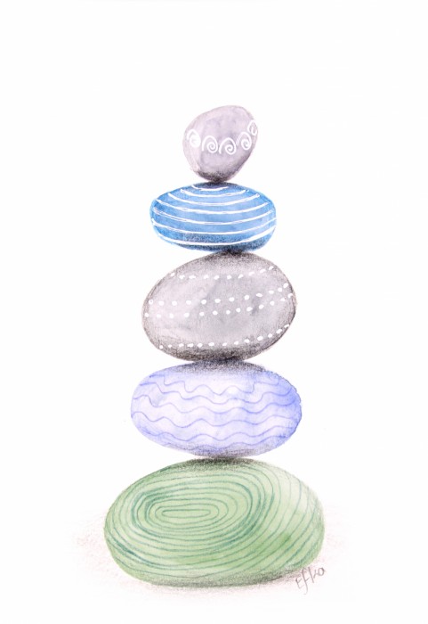 רוג'ום חלוקי נחל כחול #3