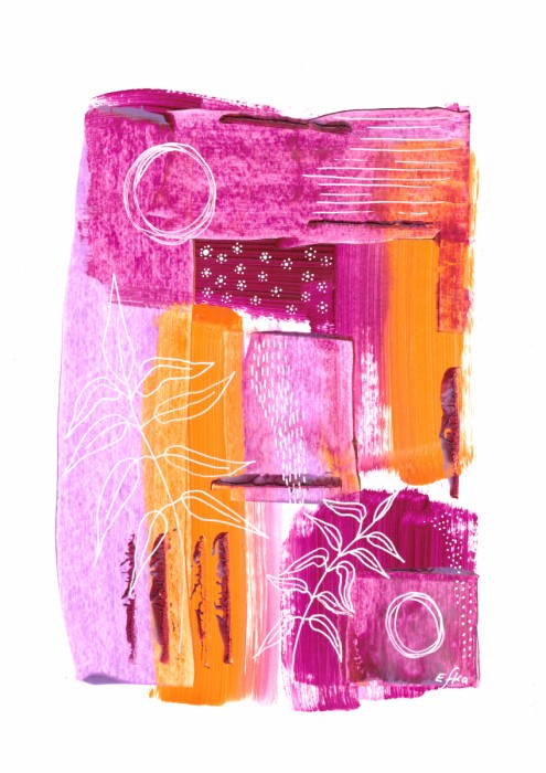 עלים על רקע אבסטרקטי