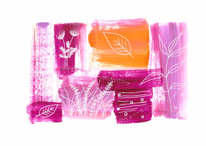 עלים על רקע אבסטרקטי #2