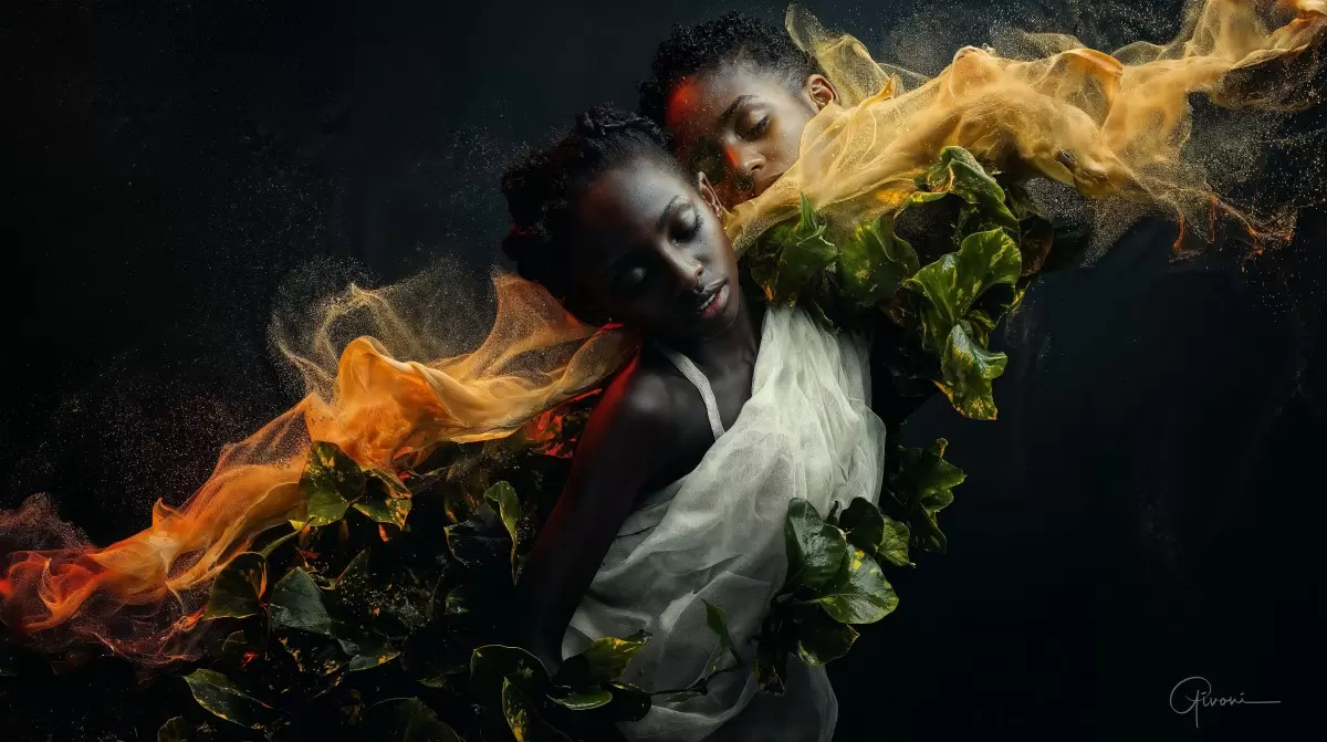ריקוד נערות אפריקאי - יוסי גבעוני - תמונות אורבניות לסלון תמונות של בינה מלאכותית  - מק''ט: 468208