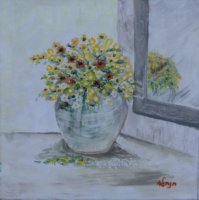 פרחים בחלון